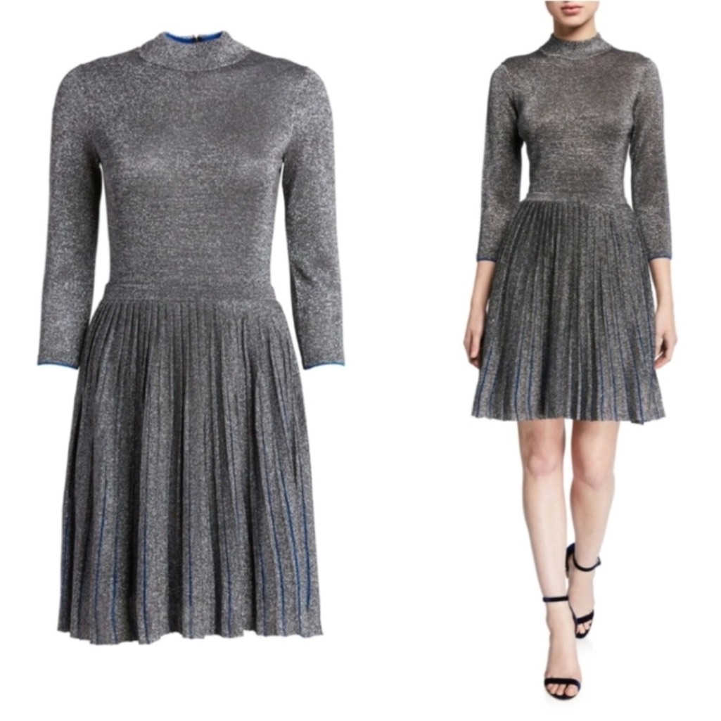 Ted Baker Gunmetal 3/4 Sleeve Dress Nwt Size 0